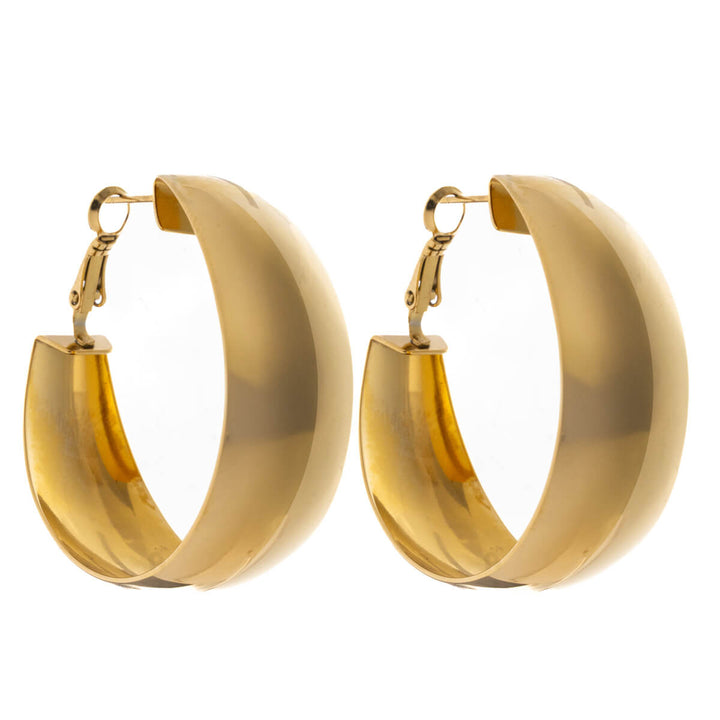 Breda örhängen i stål 4cm (stål 316L)