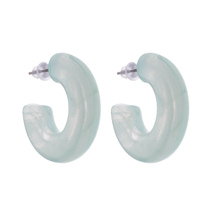 Marble-patterned plastic earrings (316L steel)