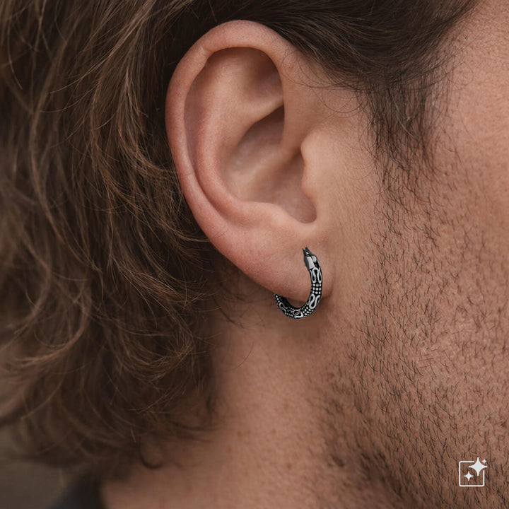 Miesten koristeltu korvarengas – kirurginteräs