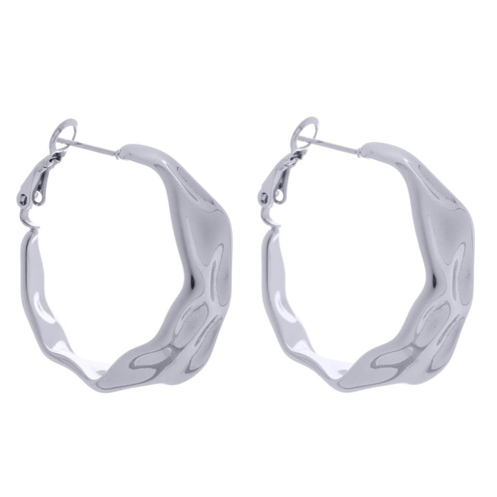Angular wide ear rings 3 cm (surgical steel)