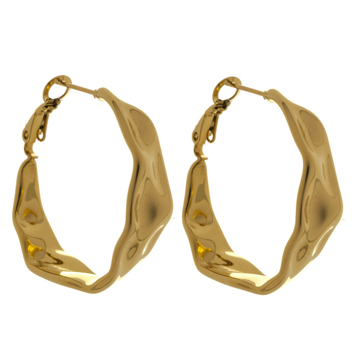 Angular wide ear rings 3 cm (surgical steel)