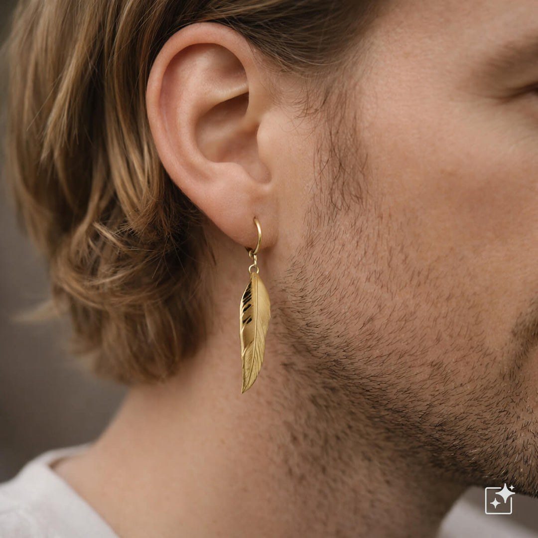 Hook earrings hanging from ear rings - surgical steel (316L)