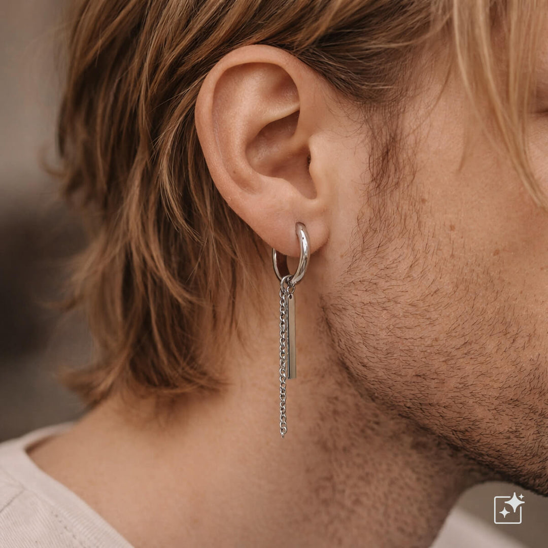 Kedjeörhängen – kirurgiskt stål (316L)