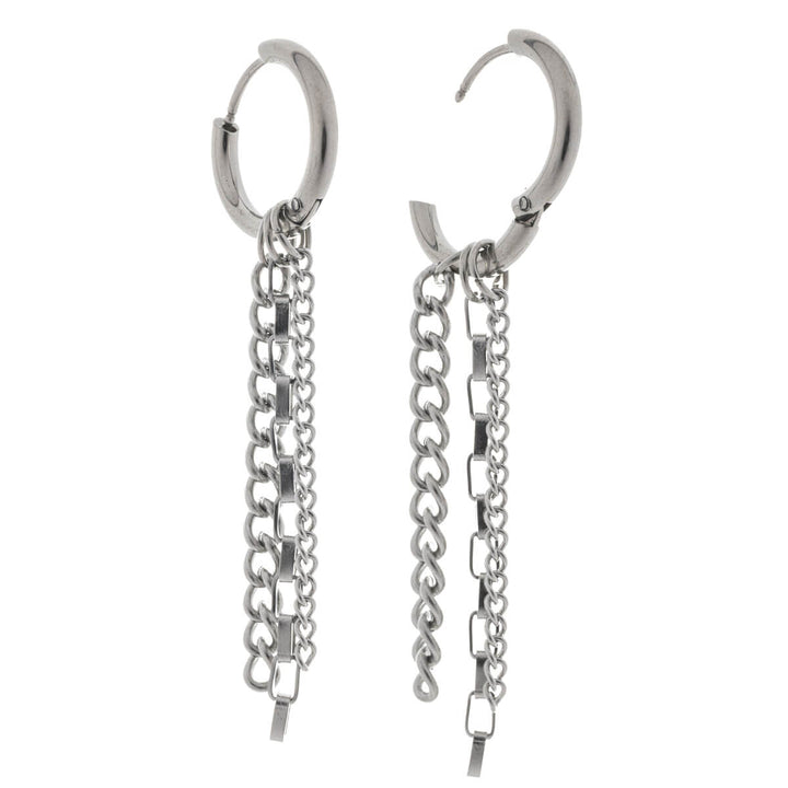 Chain ear rings – surgical steel (316L)