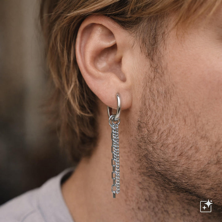 Chain ear rings – surgical steel (316L)