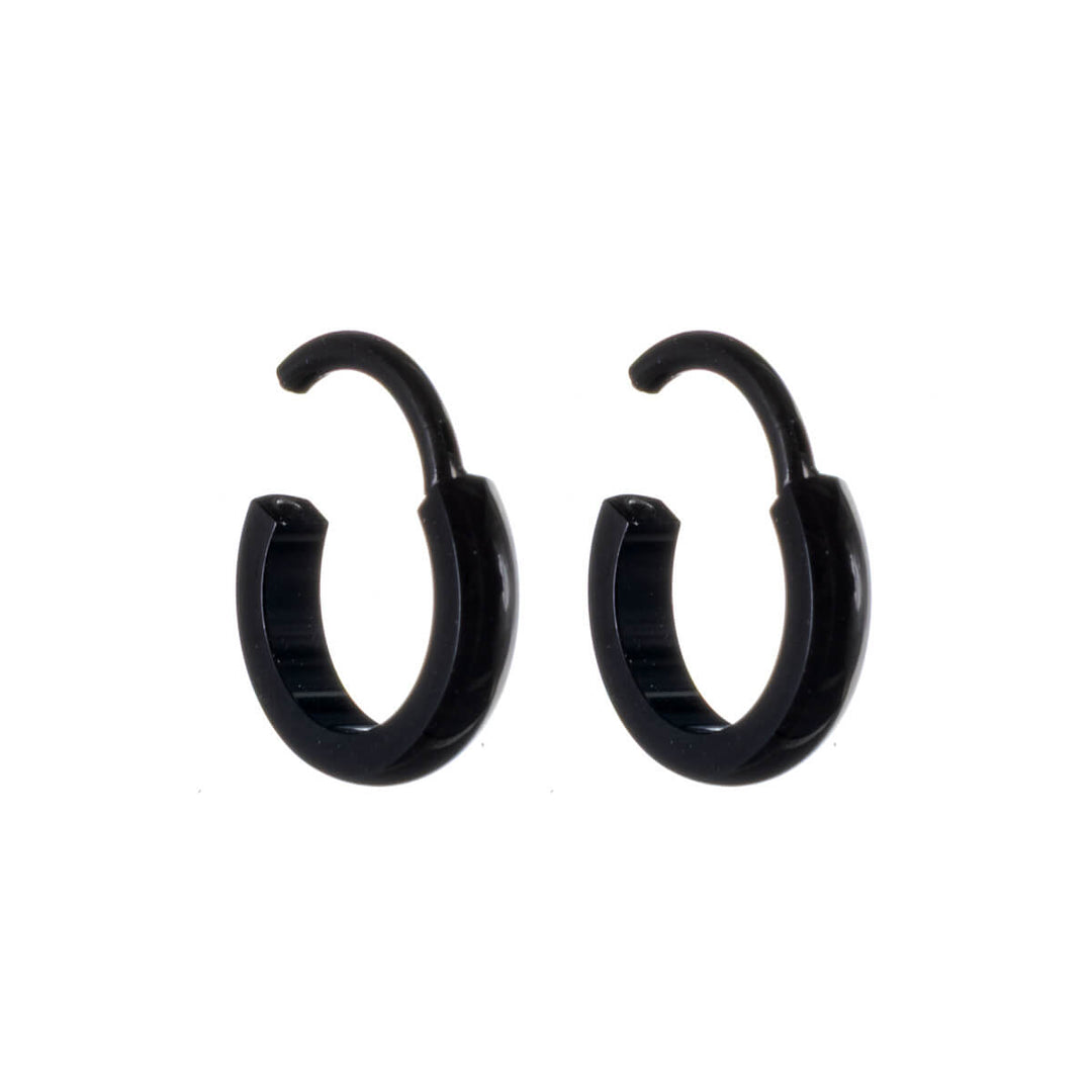 Thin Black Titanium Ear Rings – PVD (G23)