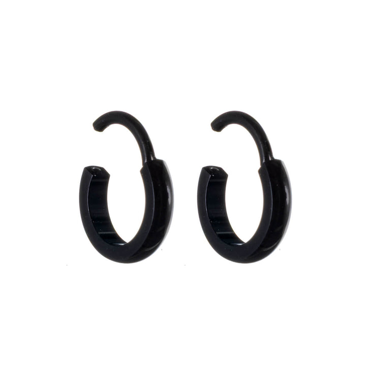 Thin Black Titanium Ear Rings – PVD (G23)