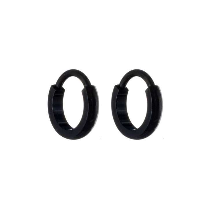 Thin Black Titanium Ear Rings – PVD (G23)