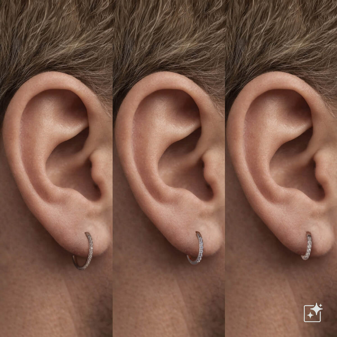 Titaani Zirkonia Korvarenkaat – Pavé (G23)