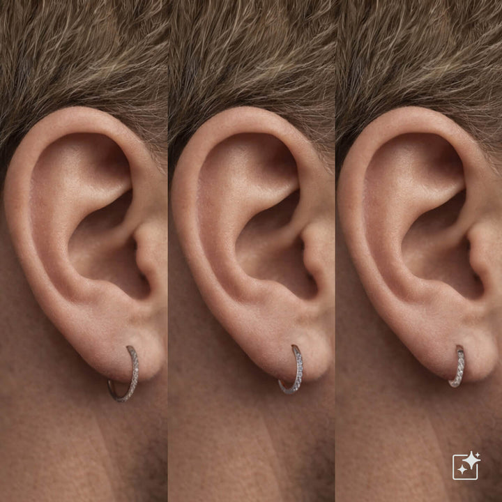 Titaani Zirkonia Korvarenkaat – Pavé (G23)