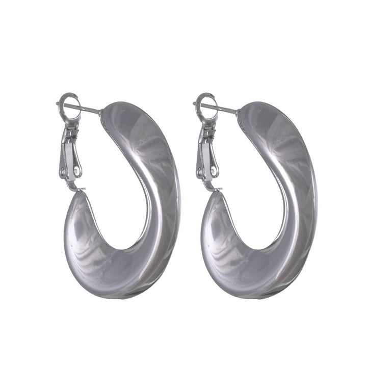 Thick ear hoops – wavy design (316L surgical steel)