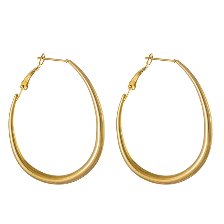 Teardrop-shaped hoop earrings – delicate design, 4 cm (316L surgical steel)
