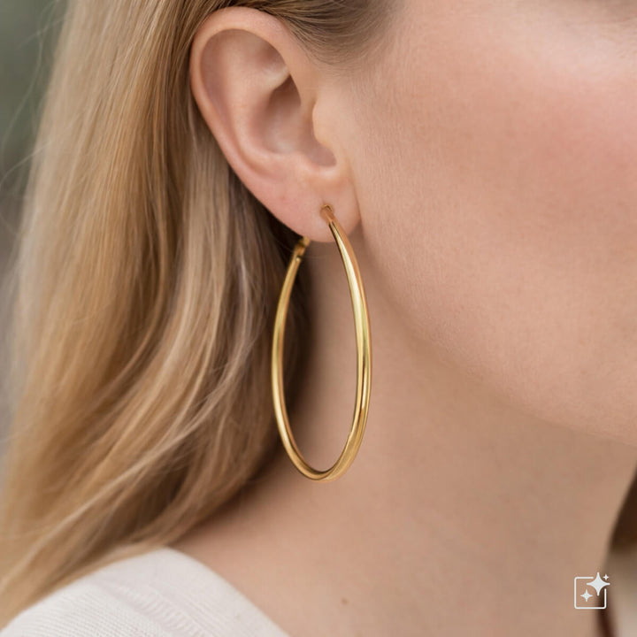 Stora droppformade örringar – iögonfallande design, 6 cm (kirurgiskt stål 316L)