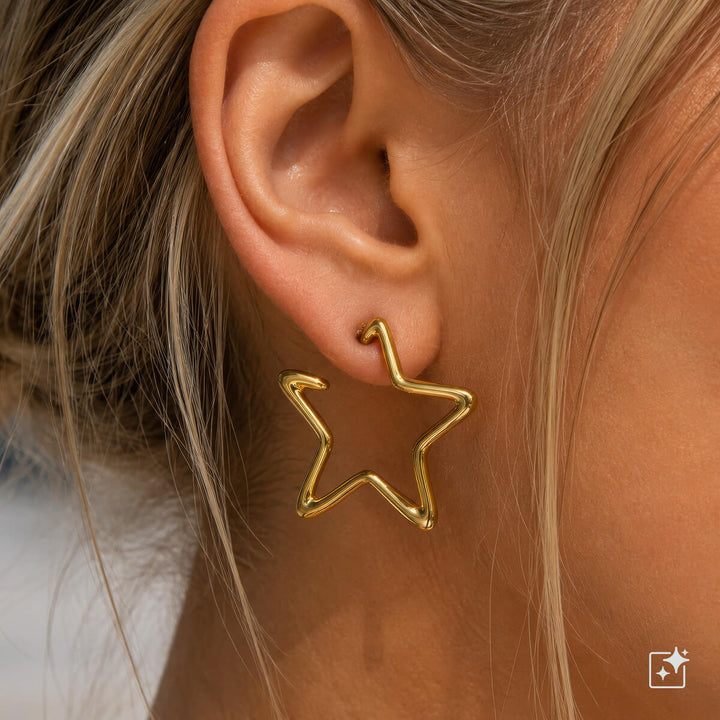 Star Earrings – Steel Star-Shaped Earrings