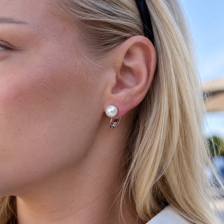 Bead pin 8mm clip earrings (steel 316L)