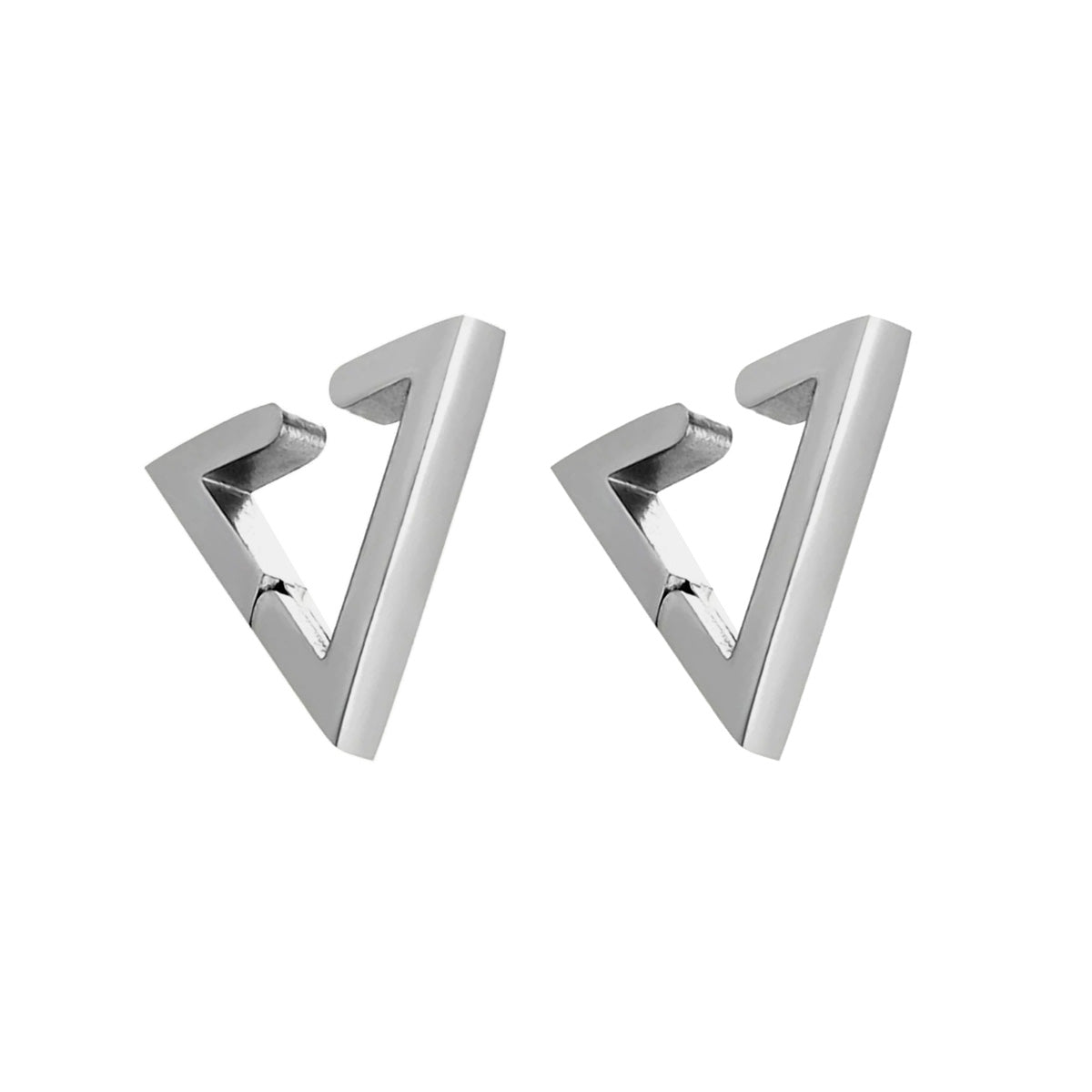 Steel triangle clip earrings (Steel 316L)