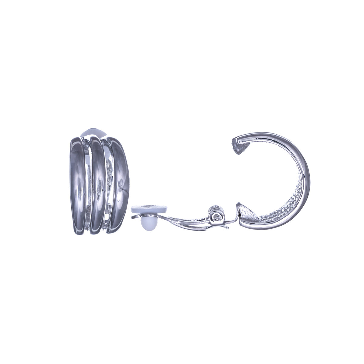 Böjda clipsörhängen med tre rader och halv ring