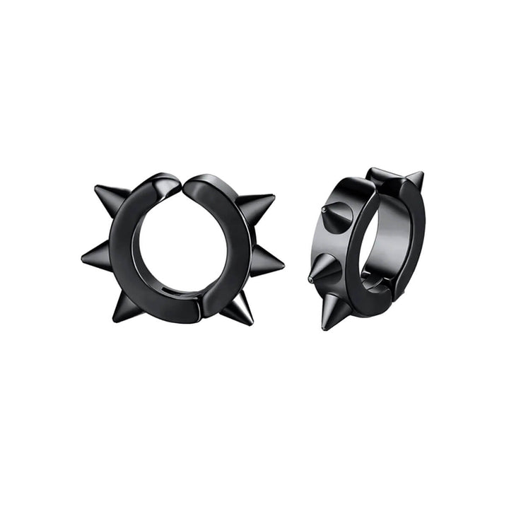 Steel ring Clip-on earrings with spikes (Steel 316L)