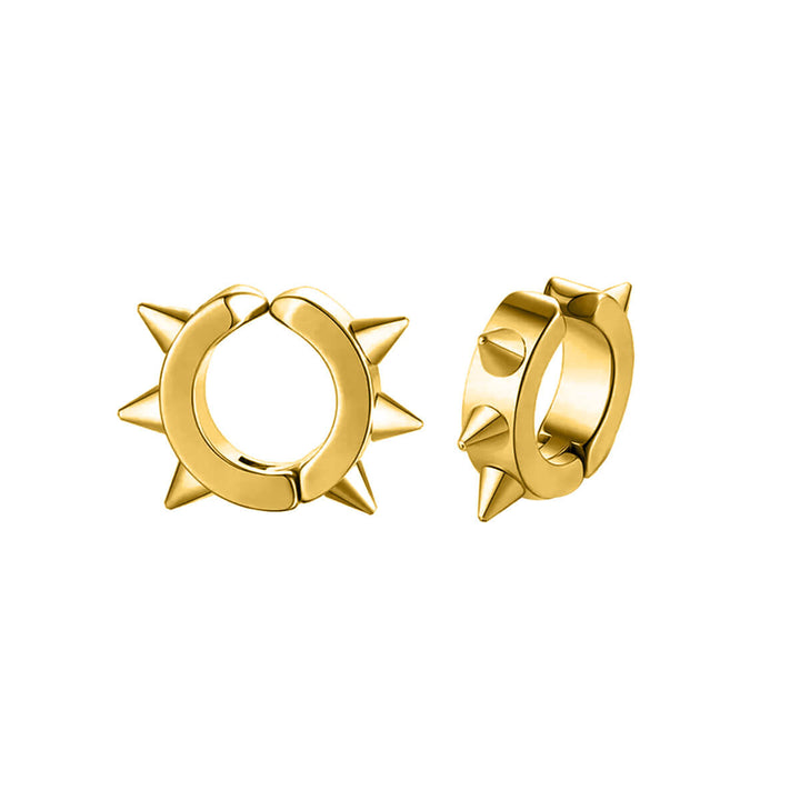 Steel ring Clip-on earrings with spikes (Steel 316L)