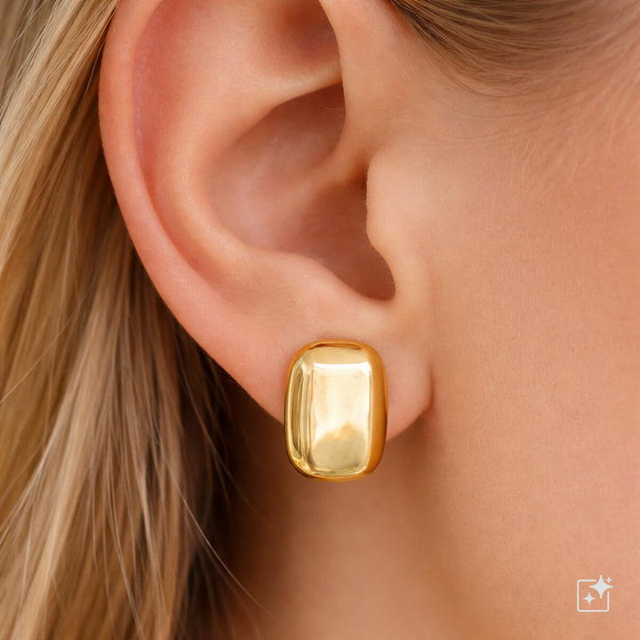 Spegelvända rektangulära clip-on örhängen