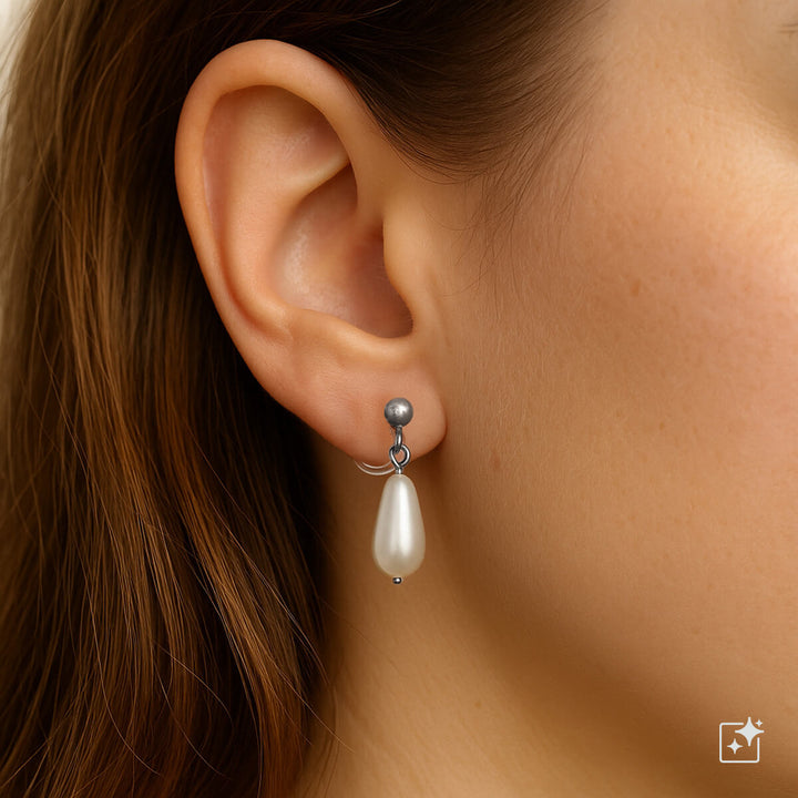 Roikkuvat pisara helmi klipsikorvakorut