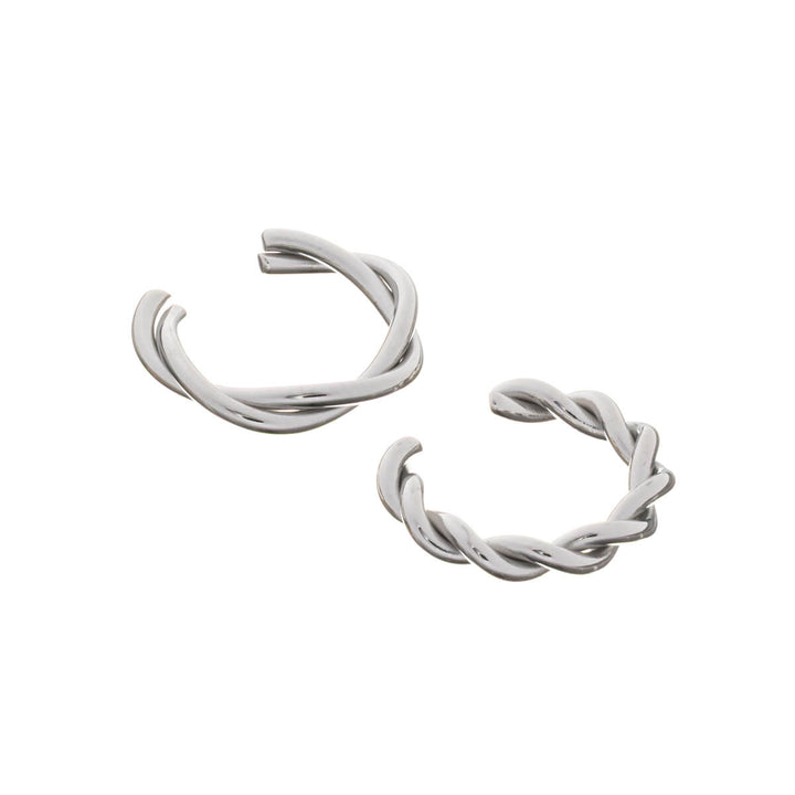 Kuvioitu rengas ear cuff rustokoru 2kpl (Teräs 316L)