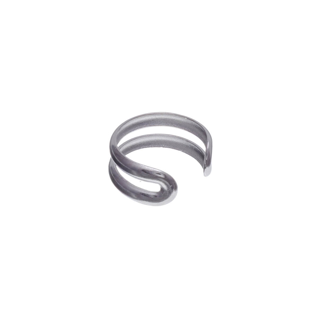 Double-row ring ear cuff (316L steel)