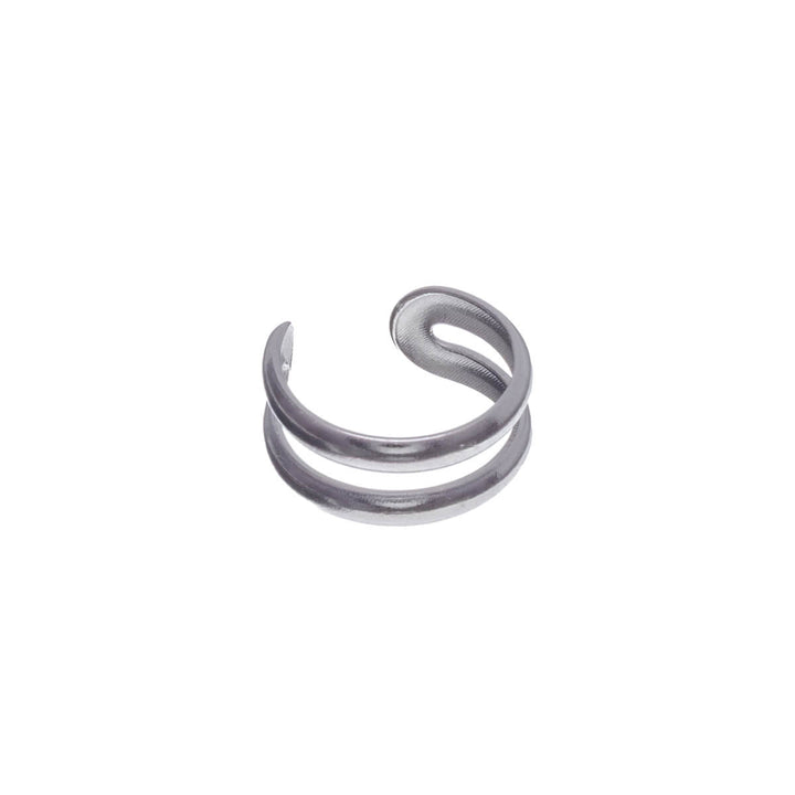 Double-row ring ear cuff (316L steel)
