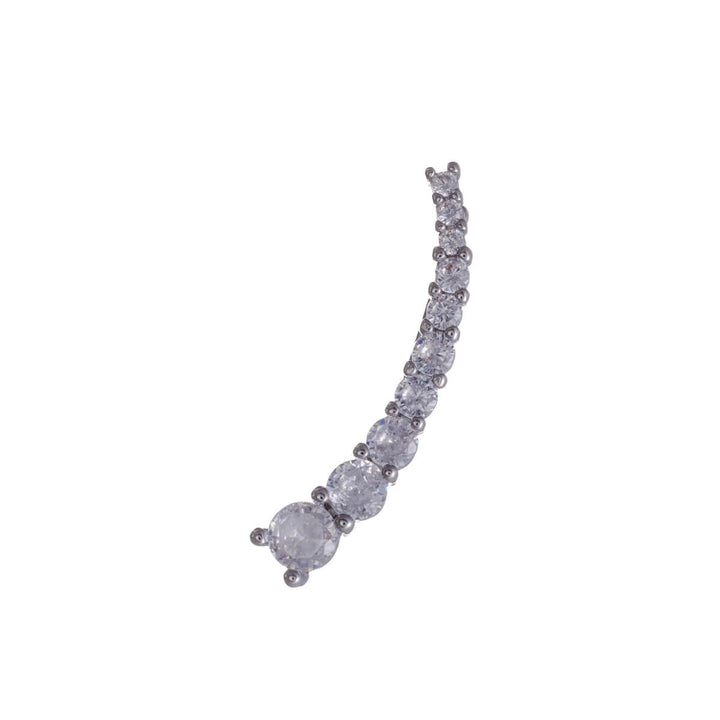 Curved zirconia row second ear earring