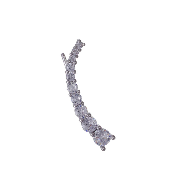 Curved zirconia row second ear earring