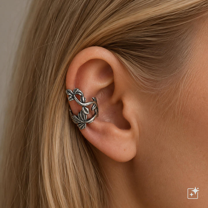 Leaf-shaped ear cuff (316L surgical steel)