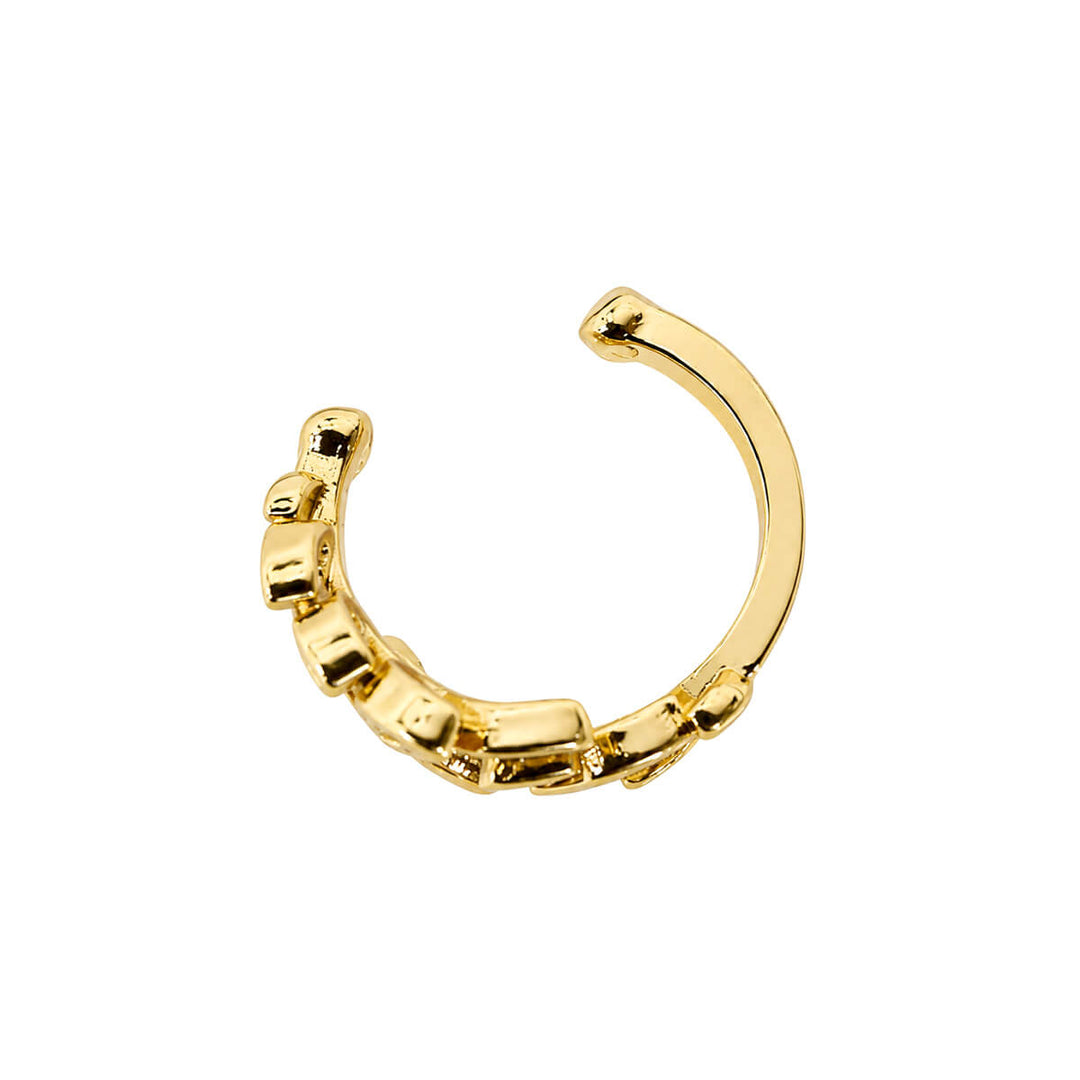 Zirconia-embellished leaf vine ear cuff