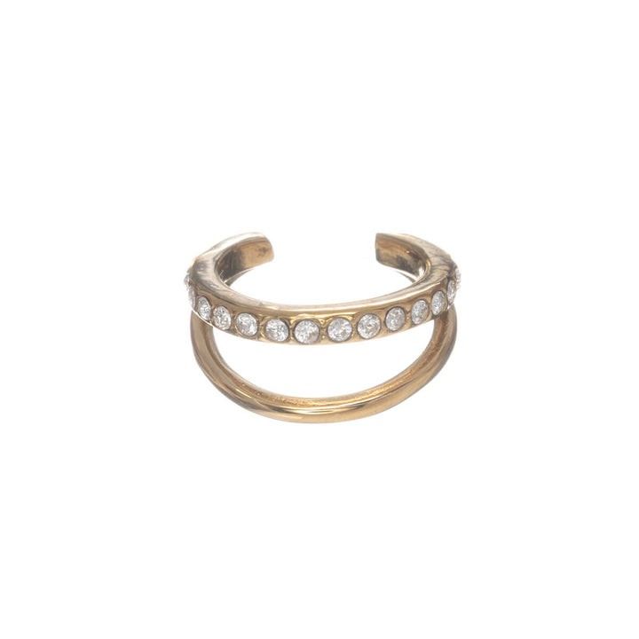 Ear cuff med två rader zirkoner (316L-stål)