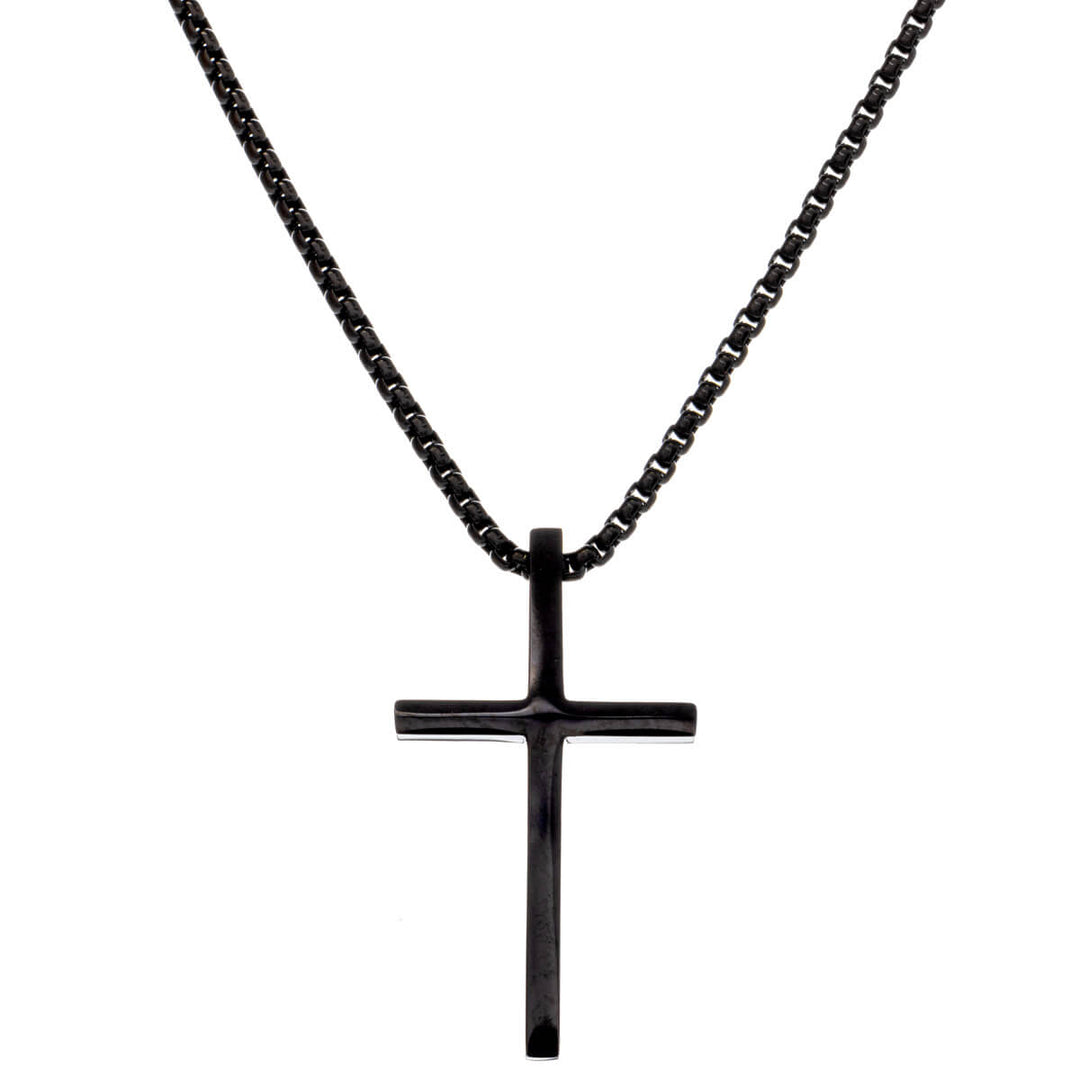 Cross pendant steel necklace 59cm (Steel 316L)