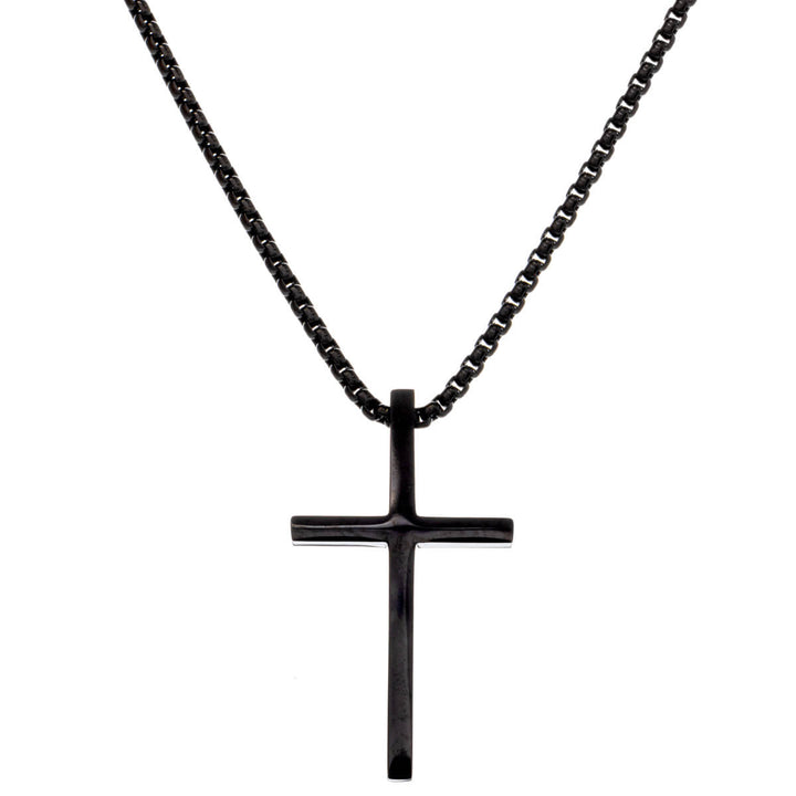 Cross pendant steel necklace 59cm (Steel 316L)