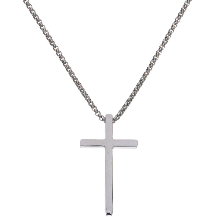 Cross pendant steel necklace 59cm (Steel 316L)