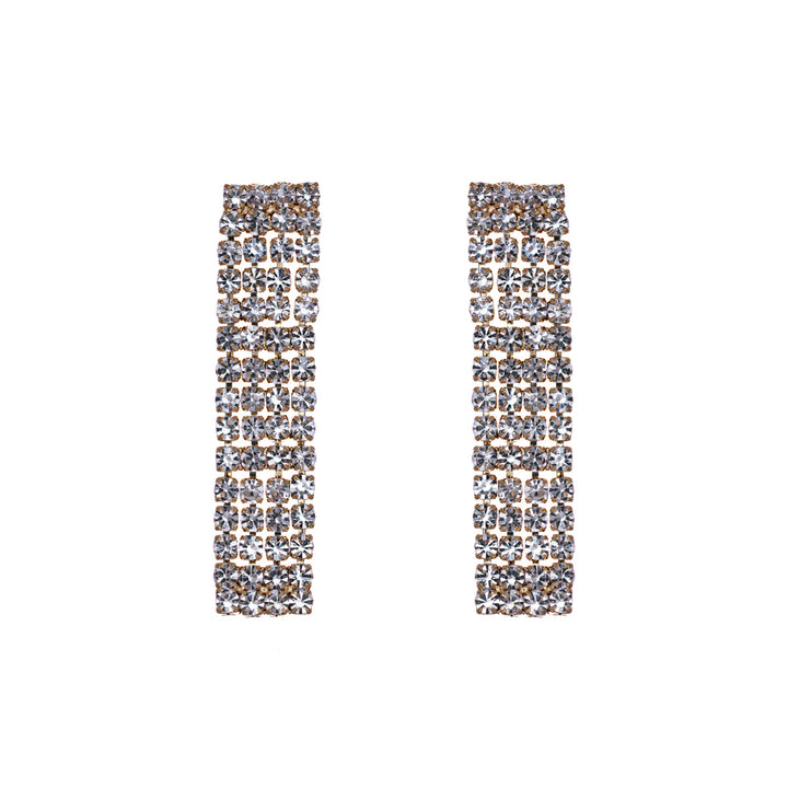 V-shaped rhinestone festive necklace + earrings