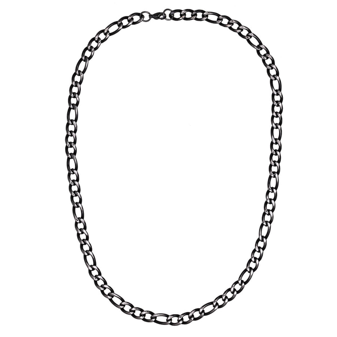 Mörkt figarohalsband stålhalsband 8mm 55cm