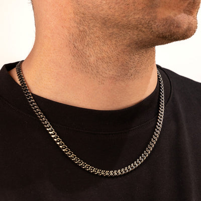 Armour chain dark steel necklace 6mm 55cm