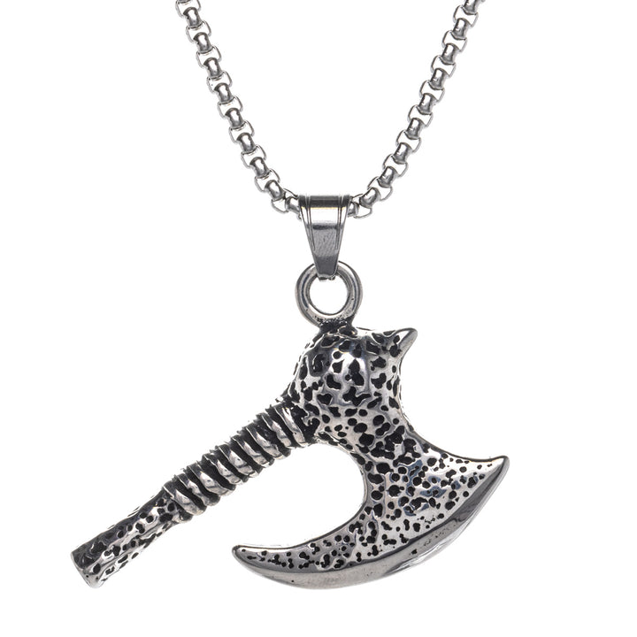 Decorative patterned Viking axe pendant (Steel 316L)