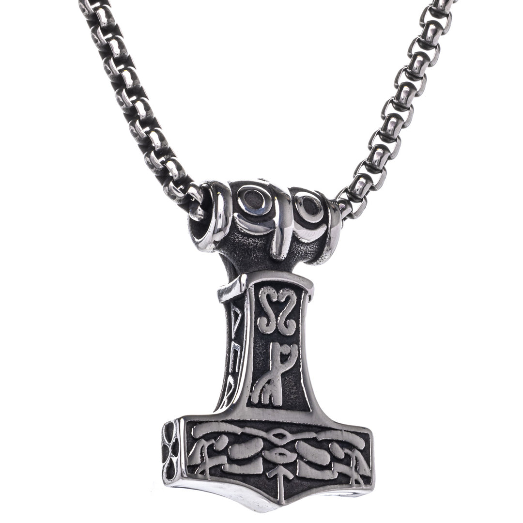 Mjölnir Tors hammare hängande halsband (Stål 316L)