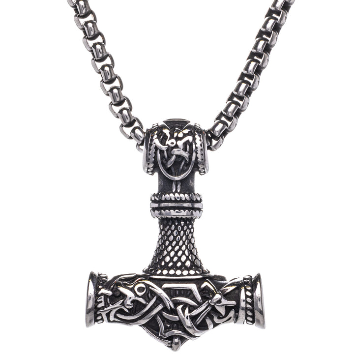 Thorin vasara Mjölnir riipus kaulakoru (Teräs 316L)