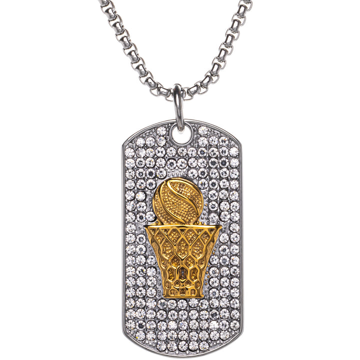 Basketball plate pendant necklace (Steel 316L)