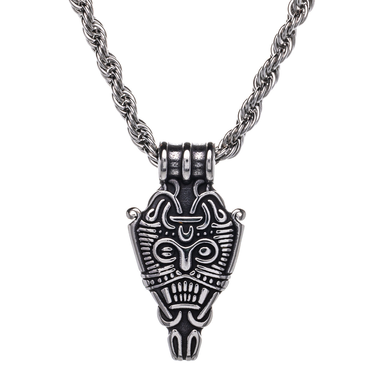 Viking mask pendant necklace (Steel 316L)