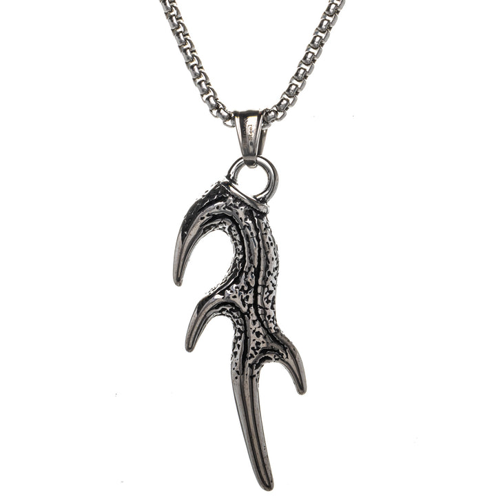 Reindeer horn pendant necklace (Steel 316L)