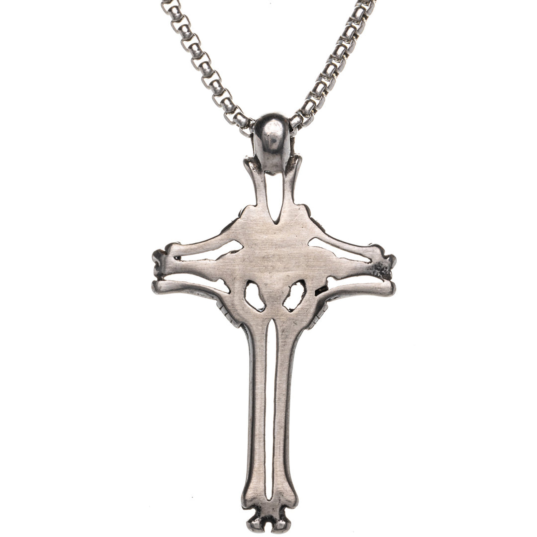 Viking cross skull cross pendant necklace (Steel 316L)