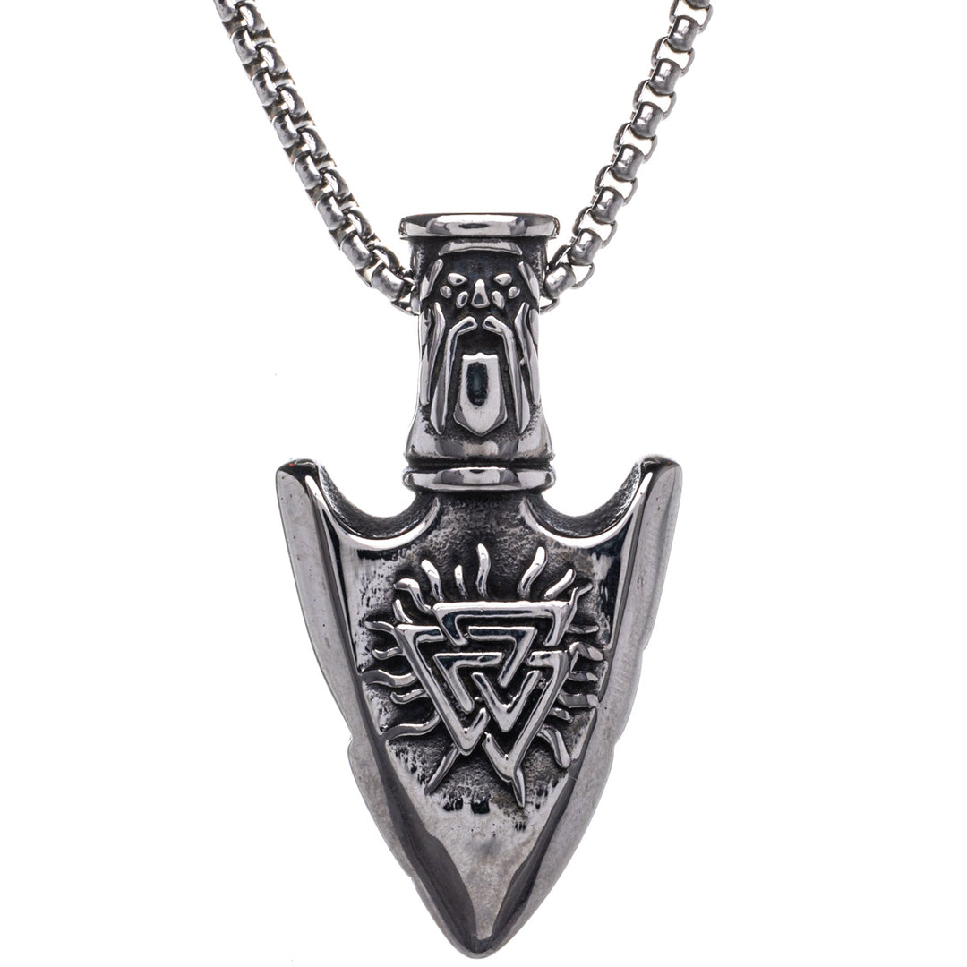 Gungnir Vegvísir spjutspets-halsband med hänge (Stål 316L)