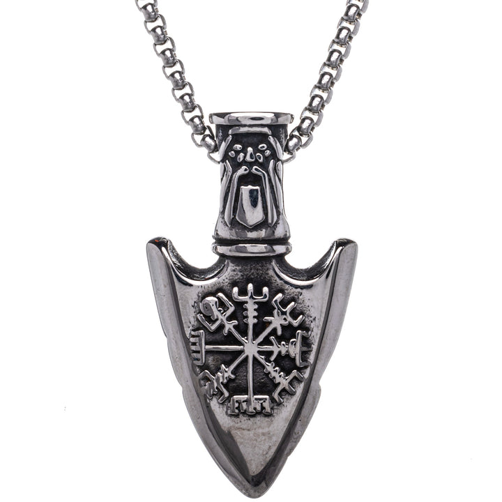 Gungnir Vegvísir spearhead pendant necklace (Steel 316L)