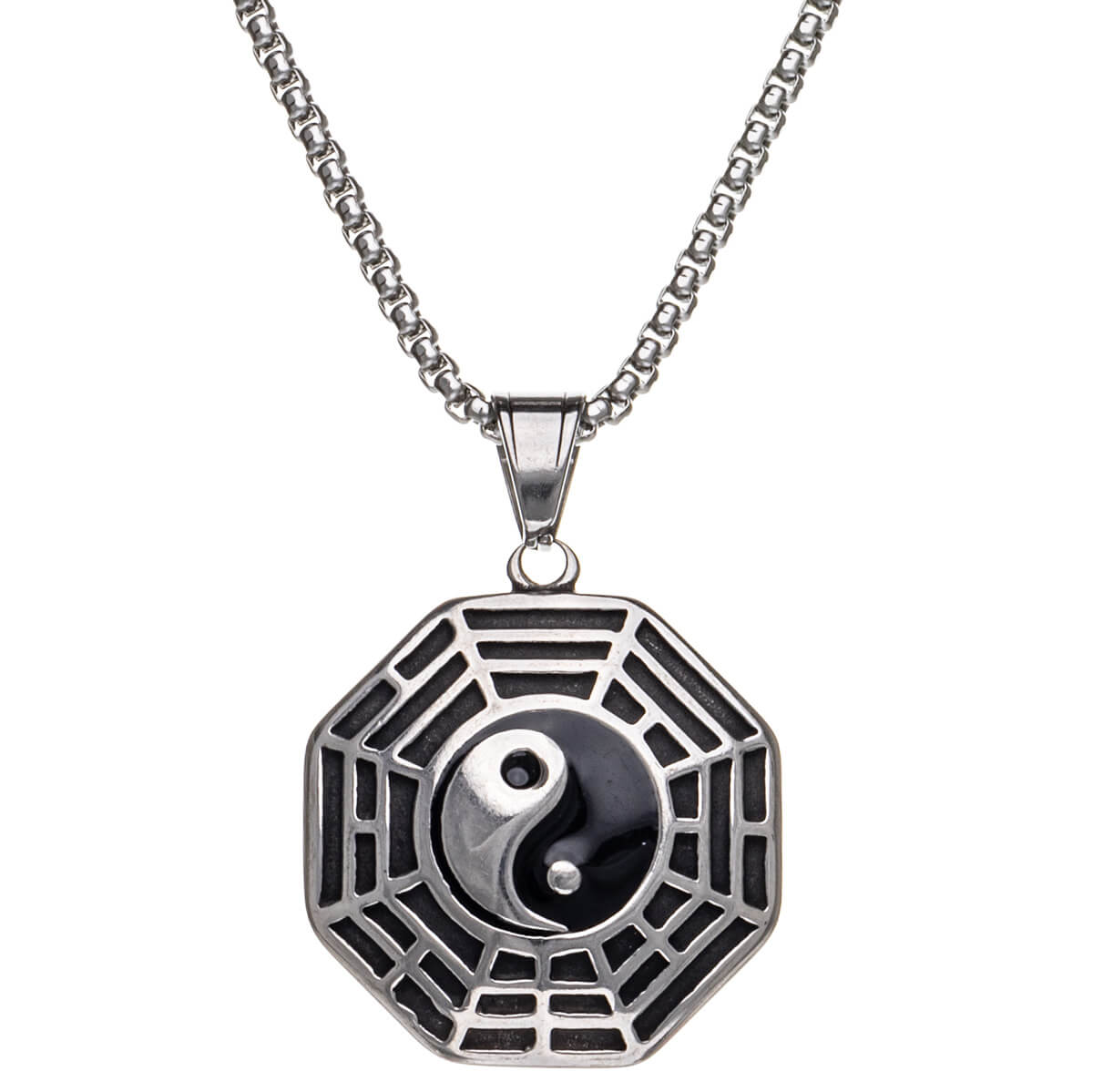 Yin yang pendant necklace 60cm (Steel 316L)