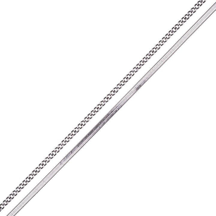Två kedjehalsband 40-47cm +5cm (Stål 316L)